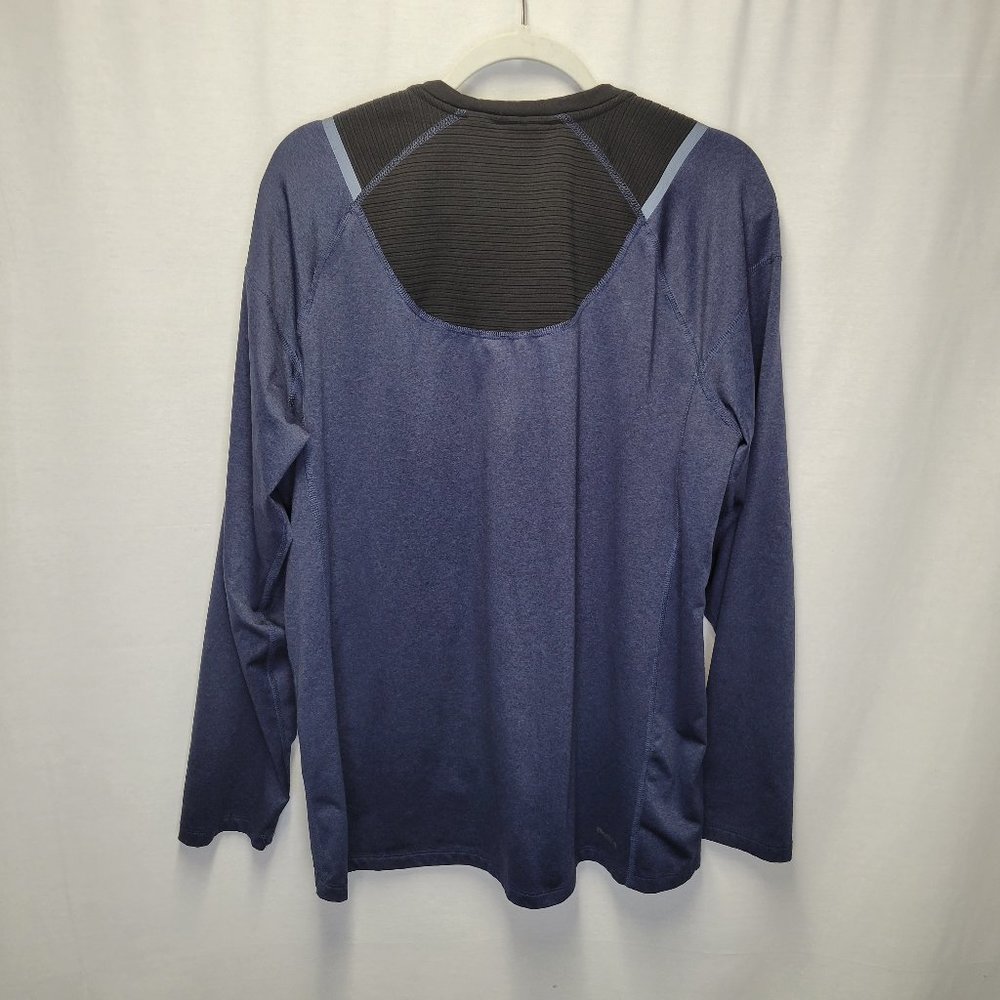 Spyder Active Men's Large Shirt Top Long Sleeve Blue Black Underarm Vent - Picture 2 of 6